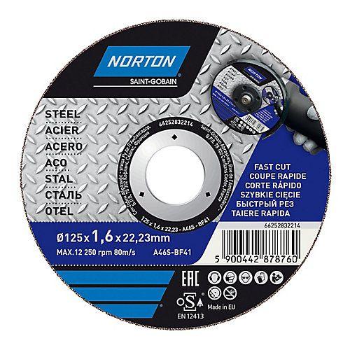 Disque de coupe métal Norton 125x1 6x22 2 mm
