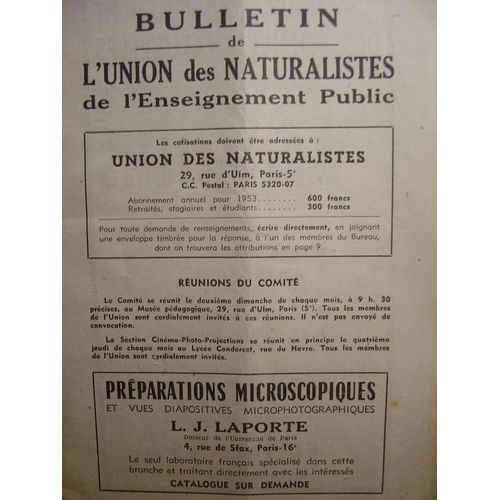 Bulletin De L'union Des Naturalistes De L'enseignement Public  N° 3 : Bulletin De L'union Des Naturalistes De L'enseignement Public