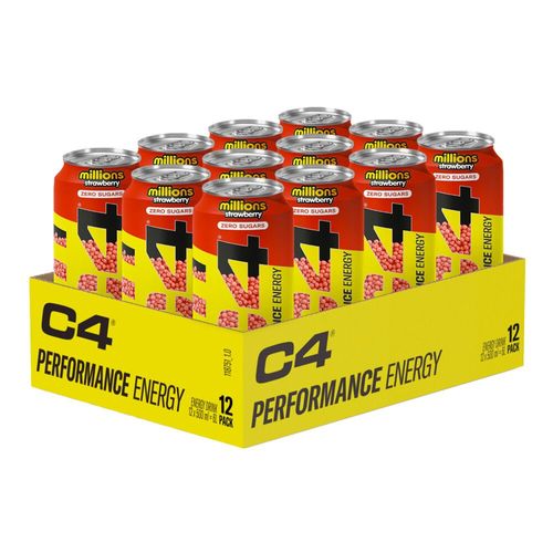 Pack C4 Energy Drink (12x500ml)|Millions Strawberry|Boissons Énergétiques|Cellucor