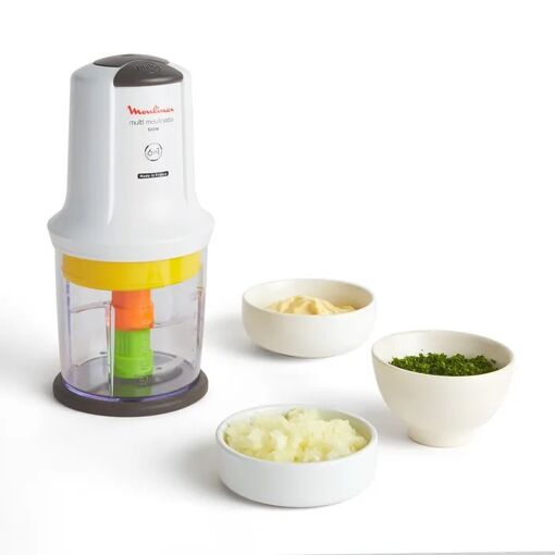 Mini Hachoir Moulinex Multi Moulinette 6-En-1, Moulin À Café, 4 Lam...