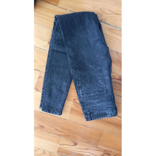 Jean Slim Skinny Neuf Xs 34 Stradivarius Noir Gris Super High Waist Taille Haute