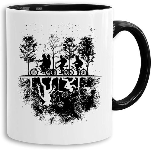 Stranger Up Down ? Tasse Cadeau En Verre À Café Things Demogorgon Elfie Dustin Jane Hopper Upside Down Tv Blu-Ray Dvd, Couleur: Blanc