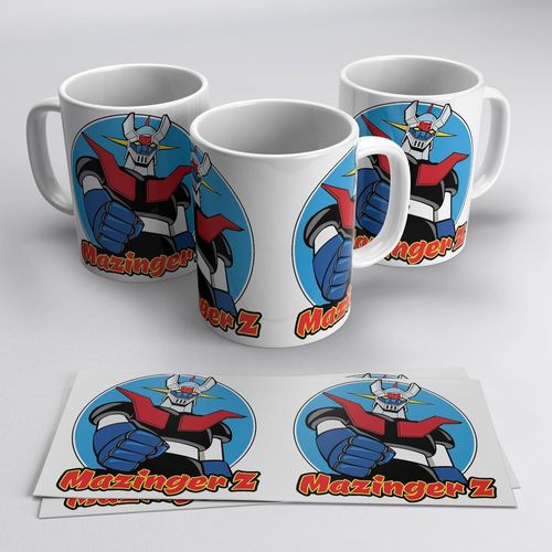 Mug Cadeau Mazinger Z Avec Logo Du Légendaire Robot Géant Mazingerz | Céramique 330 Ml (Cadeau Mazinger Z) (Mazinger Z Blanc)