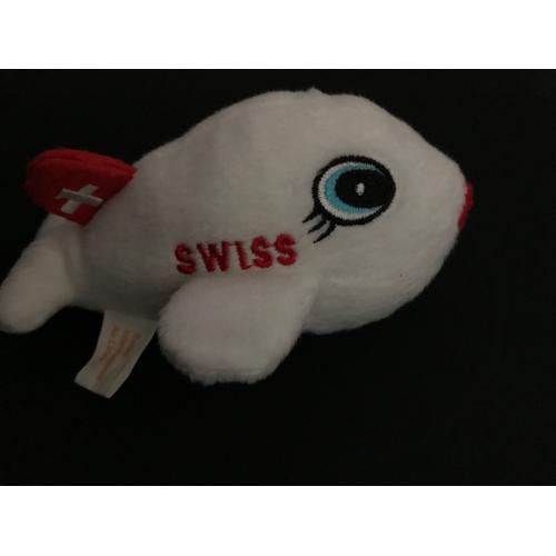 Peluche Doudou Avion De Ligne " Swiss "