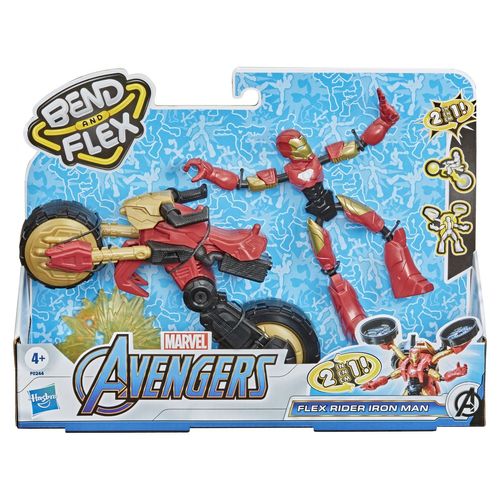 Avengers Movie Marvel Bend And Flex, Flex Rider Iron Man Et Moto 2 En 1