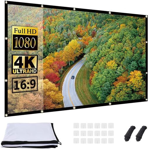 KALANKA-Ecran de Projection 100 Pouces,Ecran Videoprojecteur 4K HD ...