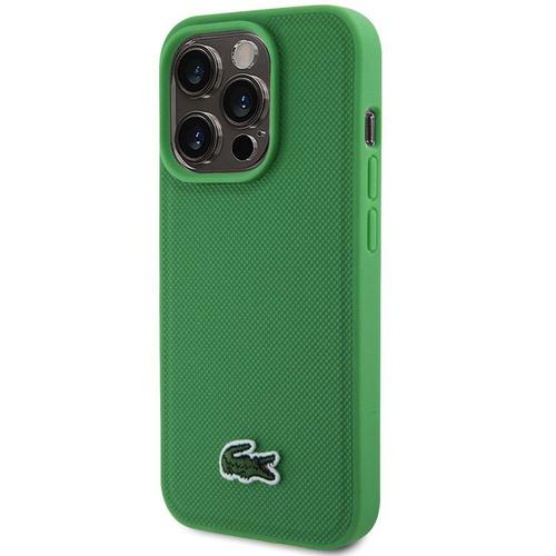 Coque Officielle Lacoste Iphone 15 Pro Petit Pique Woven Vert Magsafe