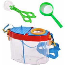 Kit Exploration Enfants Boîte D'Observation Insectes Avec Loupe - Kit Exploration Nature Enfants - Pince Et Bandoulière Incluses Kit Capture Insectes