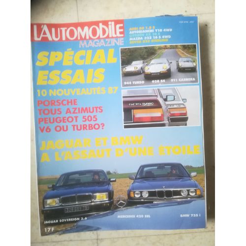 L Automobile Magazine 486 De 1986 Bmw 735i,Jaguar 3.6 Sovereign,Mercedes 420 Sel,Peugeot 505ti,505 V6,Audi 80 1.8s Confort,Opel Omega 3000,Rover 825i Sterling Option Packmazda 323 1600 Gt 4x4volvo 780