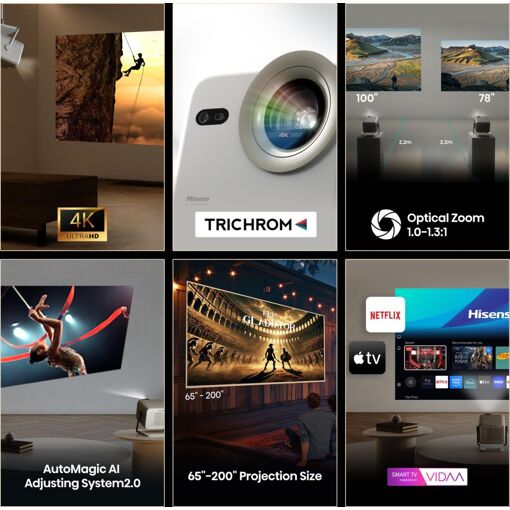 Mini-projecteur 3D Hisense M2 Pro Laser 4K UHD Gris\t - 4