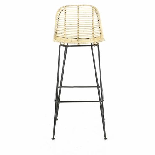Lot De 2 Tabourets De Bar En Kubu Naturel