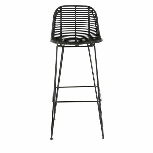 Lot De 2 Tabourets De Bar En Kubu Coloris Noir
