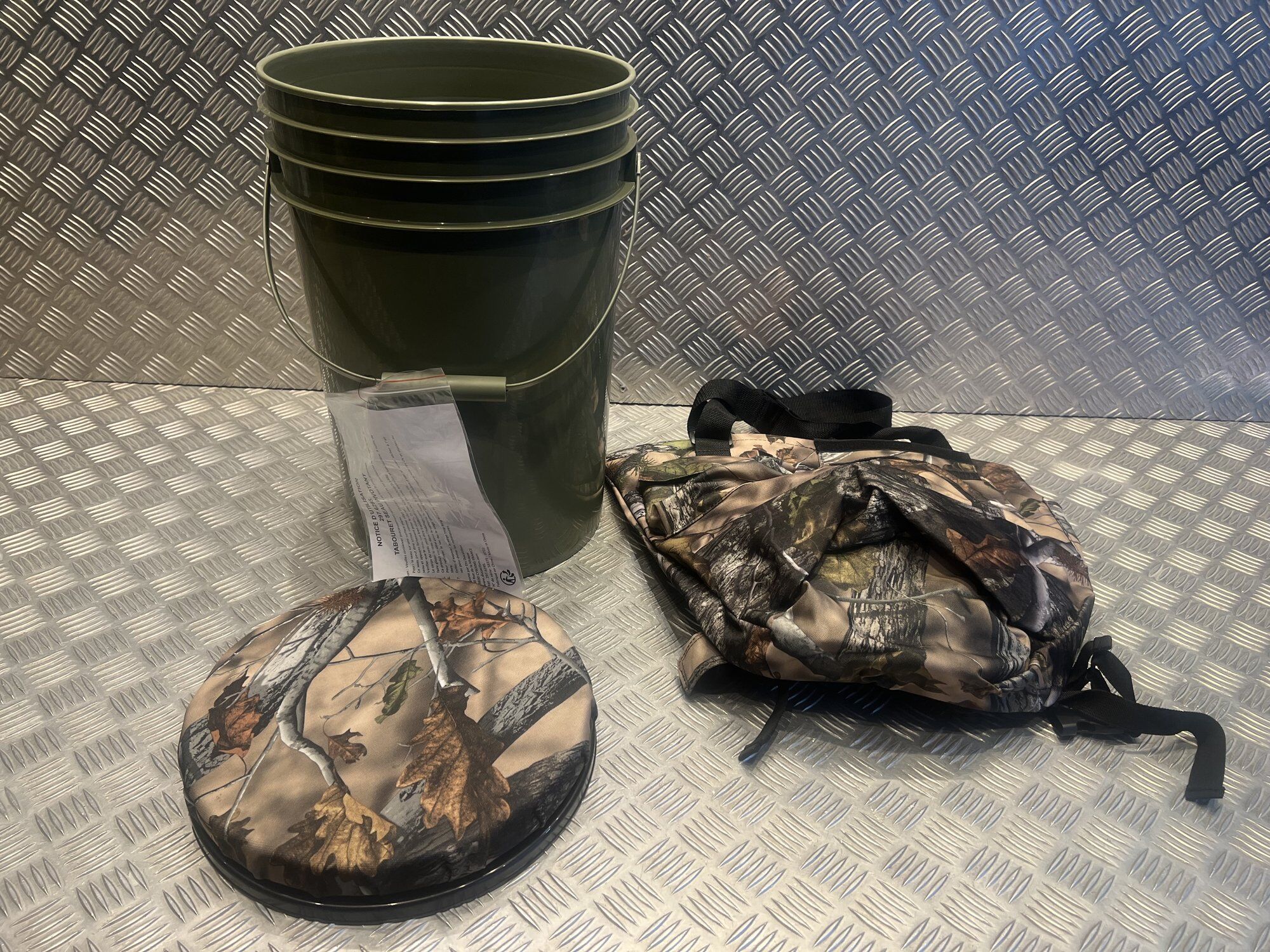 Tabouret Chaise Pivotant Camouflage Rembourre Sceau 25l Rangement 4...