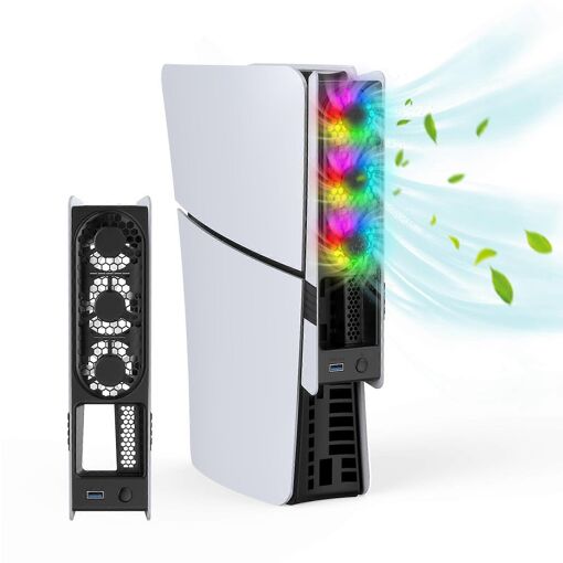 Ventilateur RGB pour PS5 Pro/PS5 Slim (éditions disque et numérique...