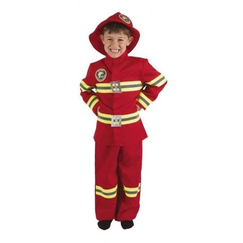 Déguisement De Pompier Enfant Ptitclown - Rouge - Marque Ptitclown - Costume Avec Casque, Pantalon Et Veste