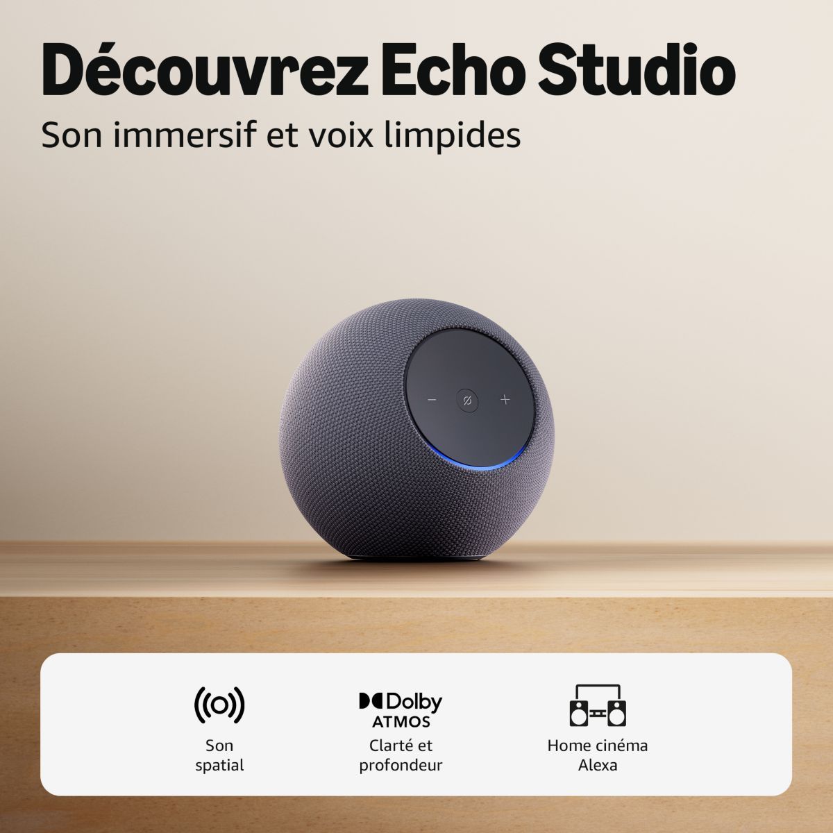 Assistant vocal AMAZON Echo Studio - noir - 2