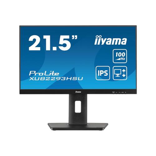 iiyama ProLite XUB2293HSU-B6 - Écran LED - 22" (21.5" visualisable) - 1920 x 1080 Full HD (1080p) @ 100 Hz - IPS - 250 cd/m² - 1000:1 - 1 ms - HDMI, DisplayPort - haut-parleurs - noir, mat