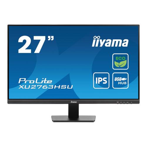 iiyama ProLite XU2763HSU-B1 - Écran LED - 27" - 1920 x 1080 Full HD (1080p) @ 100 Hz - IPS - 250 cd/m² - 1300:1 - 3 ms - HDMI, DisplayPort - haut-parleurs - noir, mat