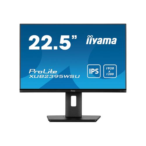 iiyama ProLite XUB2395WSU-B5 - Écran LED - 23" (22.5" visualisable) - 1920 x 1200 WUXGA @ 75 Hz - IPS - 250 cd/m² - 1000:1 - 4 ms - HDMI, VGA, DisplayPort - haut-parleurs - noir, mat