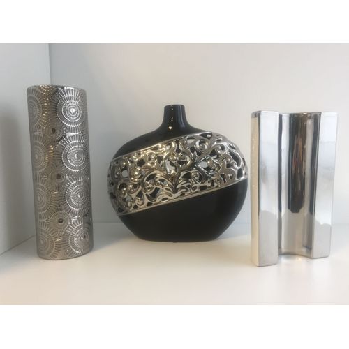Lot de 3 Grands Vases Italiens Céramique Design Moderniste Art Contemporain