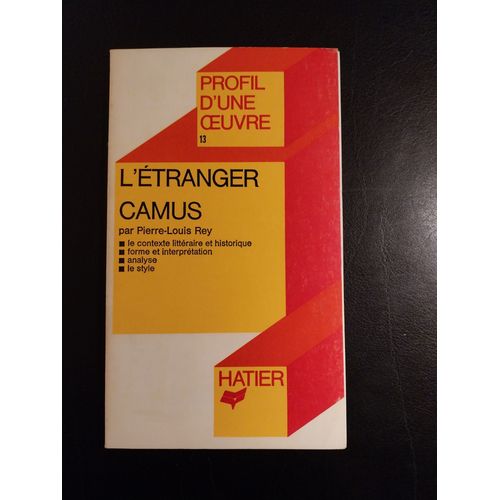L'étranger  De Camus Pierre-Louis Rey