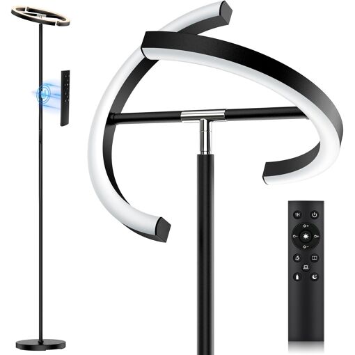 JEXNOVASHOP-Lampadaire LED Dimmable Noir Lampadaires Lampadaire 20W...