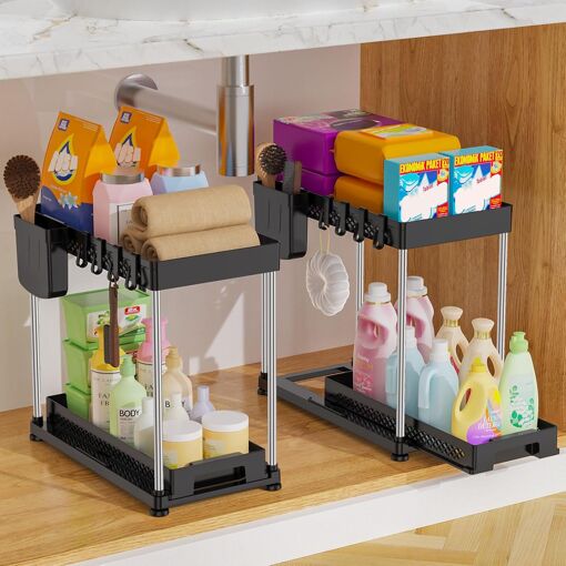 JEXNOVASHOP-Lot de 2 Rangement sous Évier, Organisateur sous Evier ...