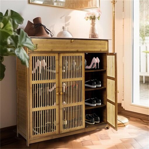 JEXNOVASHOP-Meuble Chaussure d¿Entrée en Bambou: Rangement Chaussur...