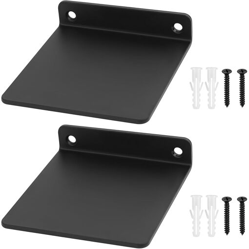 JEXNOVASHOP-2 Pcs Petites Etagere Murale Noir, Étagère Murale Etage...