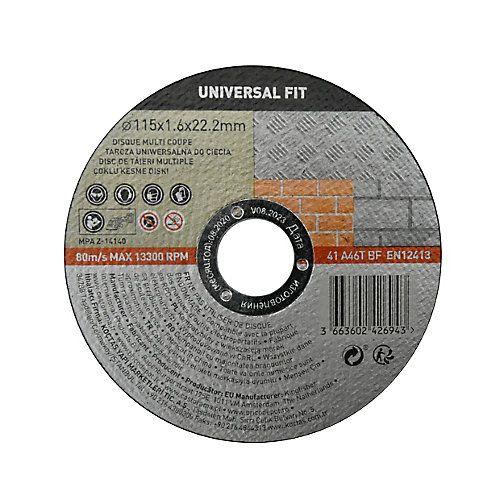 Disque de coupe multi 115x1 6x22 2 mm Universel fit