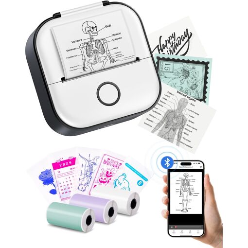 JEXNOVASHOP-Mini Imprimante Thermique Portable - Imprimante Autocol...