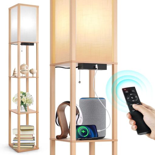 JEXNOVASHOP-Lampadaire avec Étagères, Moderne Dimmable Lampadaires ...
