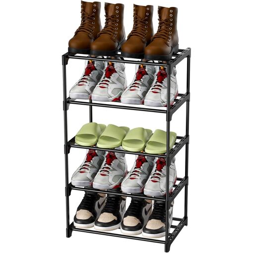 Jexnovashop-Tagère À Chaussures 5 Niveaux, Empilable Meuble Chaussu...