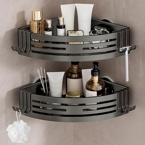 Jexnovashop-Etagere Angle Salle De Bain Sans Perçage, Ventouses Pui...