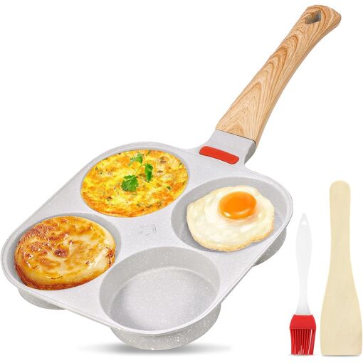 Jexnovashop-Poêle À Pancakes, Poele A Oeufs Antiadhésive De 4 Trous...
