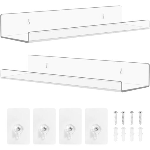 JEXNOVASHOP-2 Pièces Etagere Murale sans Percage Étagere Mural en A...