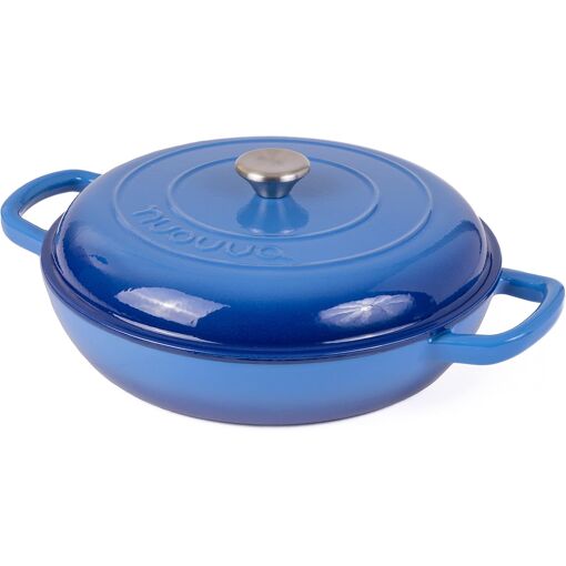 Jexnovashop-Cocotte Peu Profonde En Fonte Avec Couvercle Âż Cocotte ...