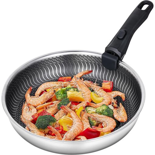 Jexnovashop-Poele À Frire De 28 Cm, Poêle À Induction En Acier Inox...