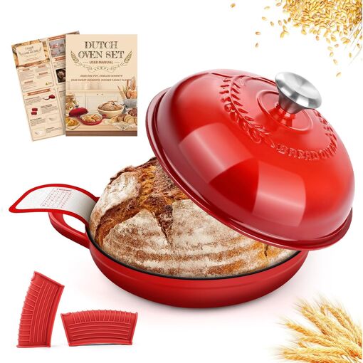 Jexnovashop-Cocotte En Fonte Émaillée, 26cm Cocotte Panier De Levag...