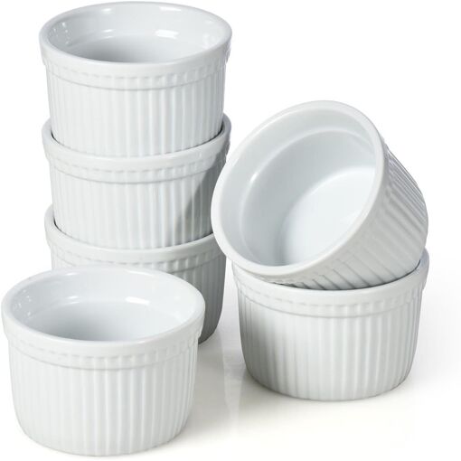 Jexnovashop-Lot De 6 Ramequins, 200 Ml Ramequin Creme Brulee, Moule...