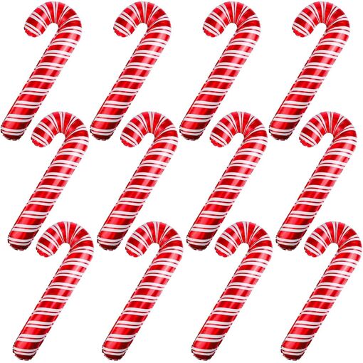 12 Pièces Gonflable Aluminium Canne En Bonbon Ballons Gonflables