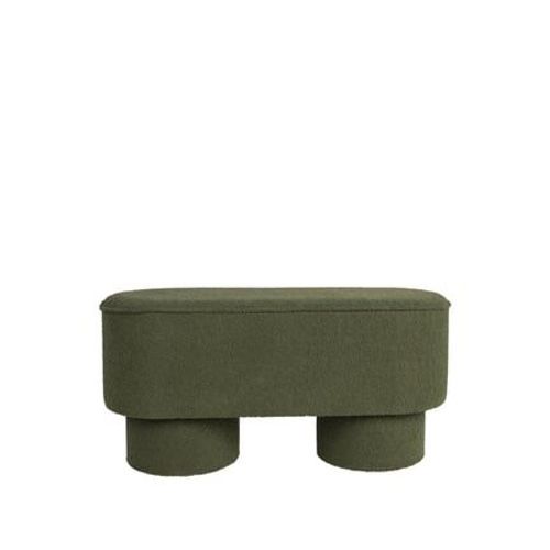 Drawer - Marcos - Banc Arrondie En Tissu Bouclette L93cm - Vert