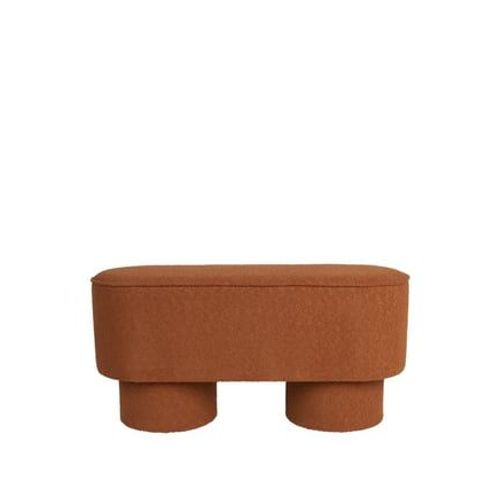 Drawer - Marcos - Banc Arrondie En Tissu Bouclette L93cm - Orange