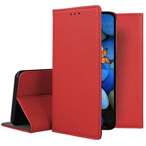 Housse Pour Samsung Galaxy S24 5g - Etui Coque Pochette Portefeuille + Film Ecran - Rouge Magnet