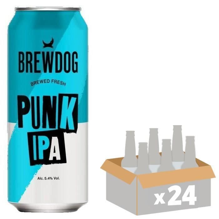 Bi&egrave;re BrewDog Punk IPA Pack 24 canettes 50 cl turquoise