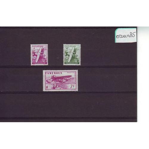 Cameroun 1941 : Poste Aérienne : Amphibie "Sikorsky" - Lot De 3 Valeurs Neuves