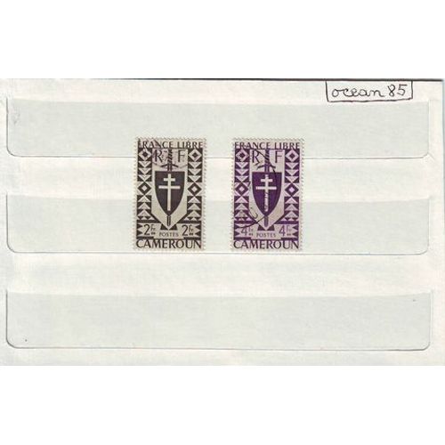Cameroun 1941 : Série De Londres - Lot De 2 Timbres Oblitérés
