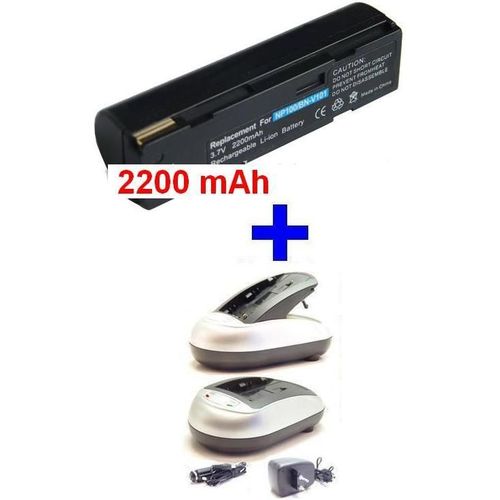 Chargeur + Batterie compatible Fuji NP-100 NP100 JVC BN-V101 BNV101 *2200mAh*