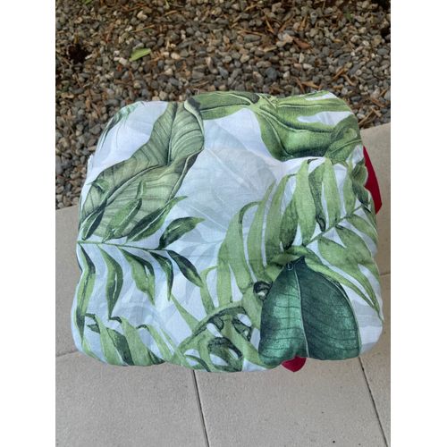 Coussin D'assise Carré À Feuilles Vertes