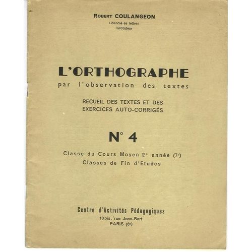 L'orthographe Par L'observation Des Textes Cm2